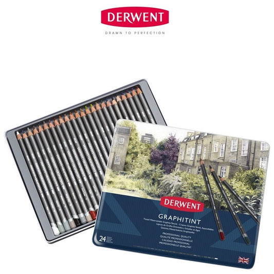 LAPIS GRAFITE COLORIDO DERWENT GRAPHITINT 24 CORES AQUARELAV