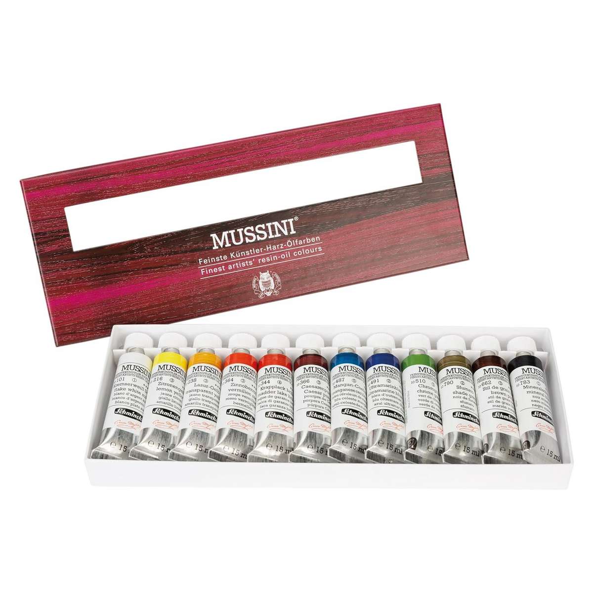 ESTOJO OLEO SCHMINCKE MUSSINI 12 TUBOS 15ml