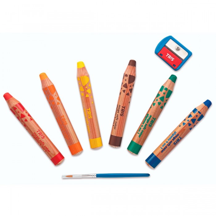 LAPIS COR TRIS MEGA SOFT GIGANTE 08 CORES 4 EM 1