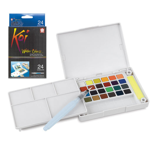 ESTOJO AQUARELA SAKURA KOI 24 CORES + PINCEL