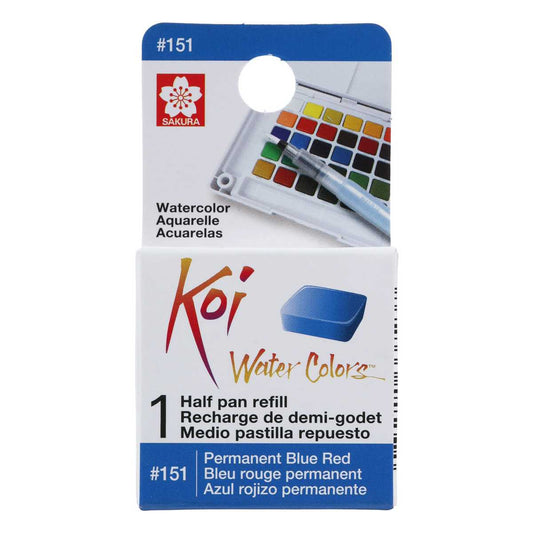 AQUARELA SAKURA KOI HALF PAN AZUL VERMELHO PERMANENTE - 151