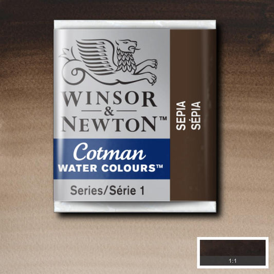 AQUARELA WINSOR NEWTON COTMAN HALF PAN 609 SEPIA