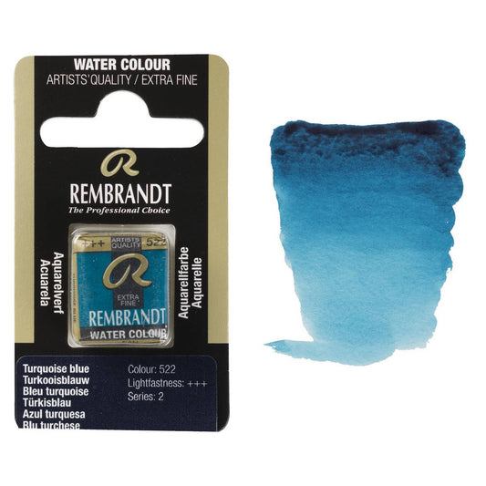 AQUARELA TALENS REMBRANDT HALF PAN 522 TURQUOISE BLUE S2