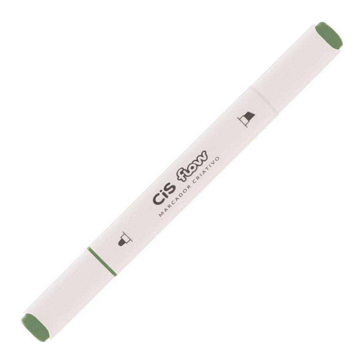 MARCADOR CRIATIVO CIS FLOW DUPLA 132 VERDE OPACO