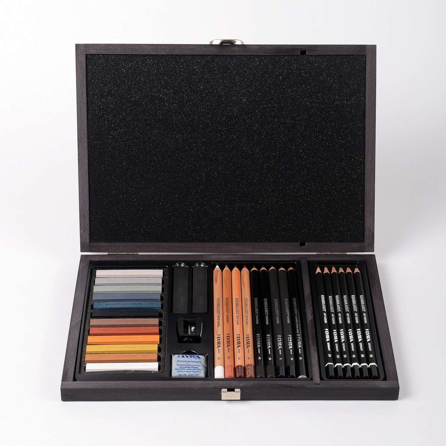 ESTOJO LAPIS LYRA REMBRANDT MONOCHROME 31 PEÇAS MADEIRA