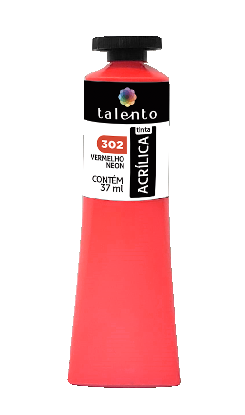 ACRILICA TALENTO 037ML 302 VERMELHO NEON