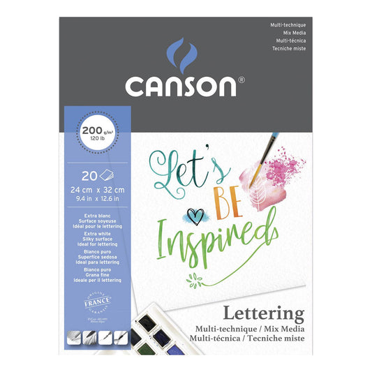 BLOCO CANSON LETTERING MIX MEDIA 200G/M2 24X32CM 20 FLS