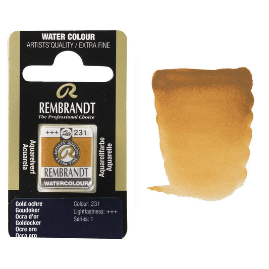 AQUARELA TALENS REMBRANDT HALF PAN 231 GOLD OCHRE S1