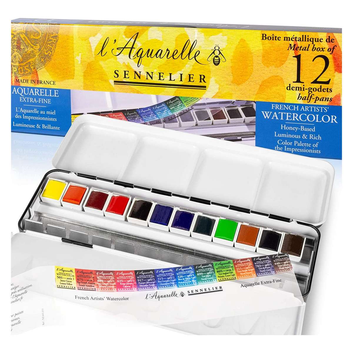 ESTOJO AQUARELA SENNELIER L'AQUARELLE 12 HALF PANS 613