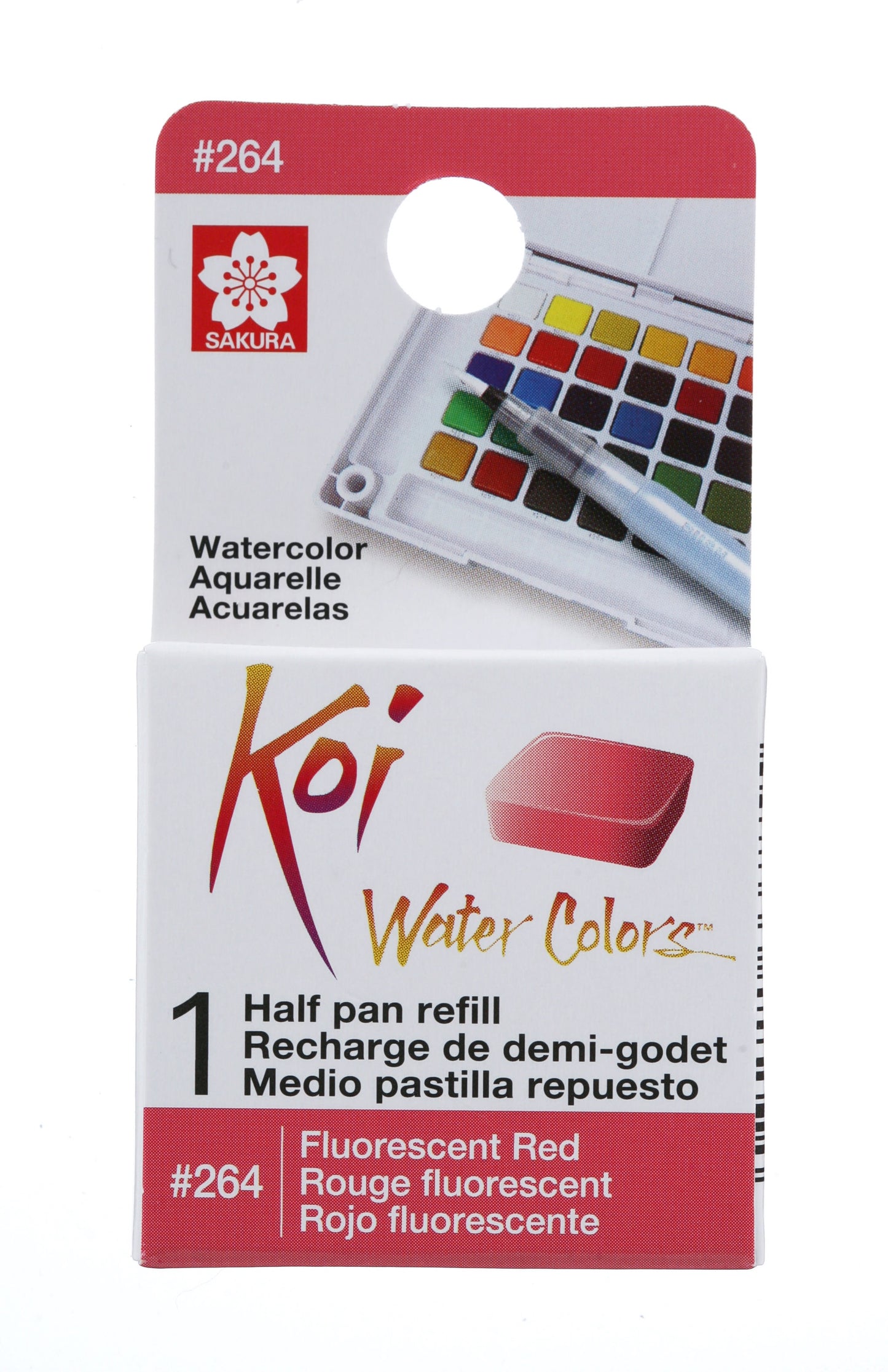 AQUARELA SAKURA KOI HALF PAN VERMELHO FLUORESCENTE - 264