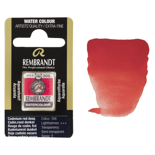 AQUARELA TALENS REMBRANDT HALF PAN 306 CADMIUM RED DEEP S3