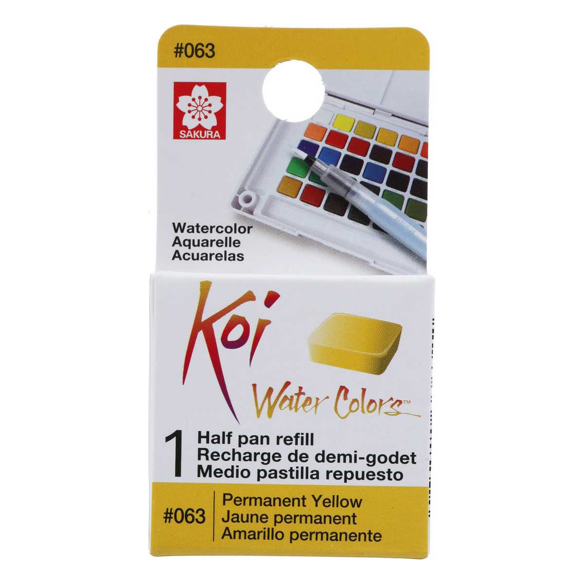 AQUARELA SAKURA KOI HALF PAN AMARELO PERMANENTE - 63