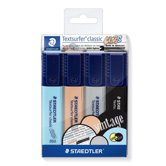 MARCADOR FLUORESCENTE STAEDTLER TEXTSURFER C/ 04 CORES VINTAGE