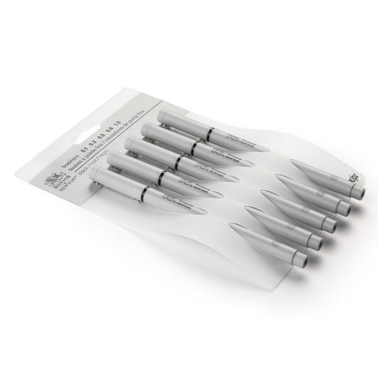 CANETA WINSOR NEWTON FINELINER BLACK C/ 05 (0,1/3/5/8/1,0MM)