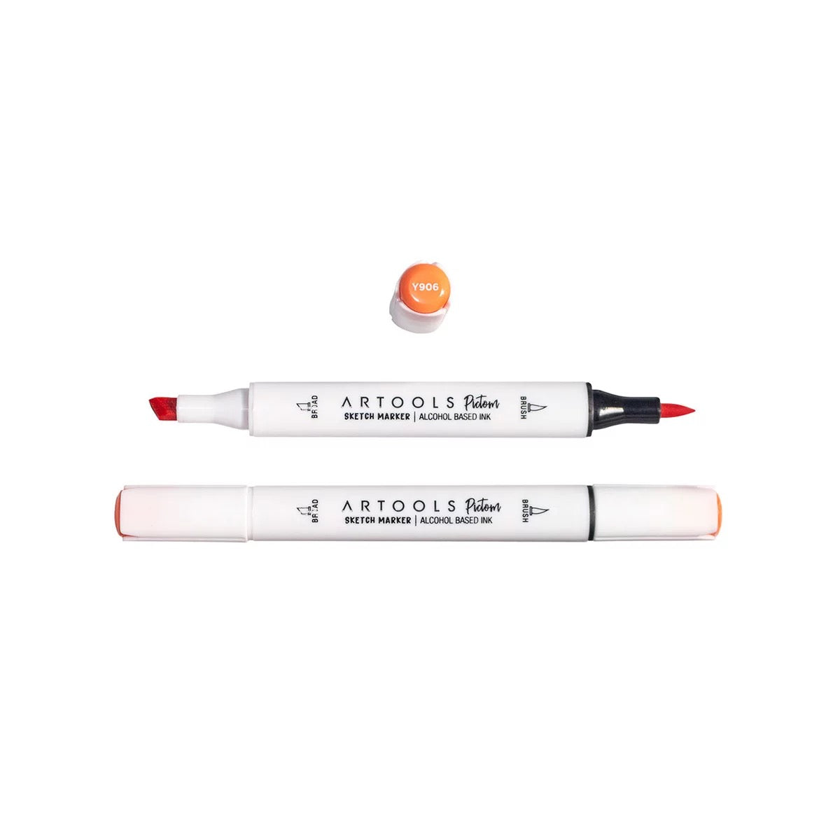 MARCADOR ARTOOLS PICTOM PONTA DUPLA ROUGE ORANGE (Y906)