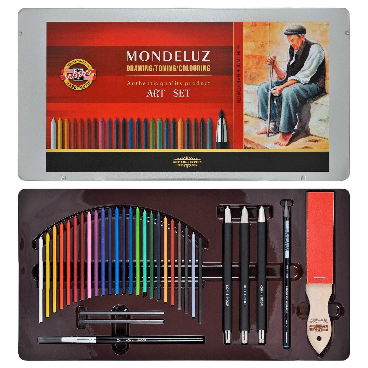 ESTOJO C/ 03 LAPISEIRAS E 24 MINAS AQUARELAVEIS + ACESSORIOS