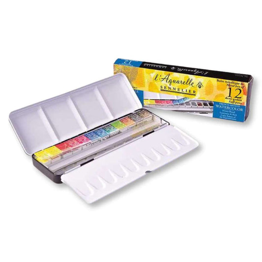 ESTOJO AQUARELA SENNELIER L'AQUARELLE 12 HALF PANS 613