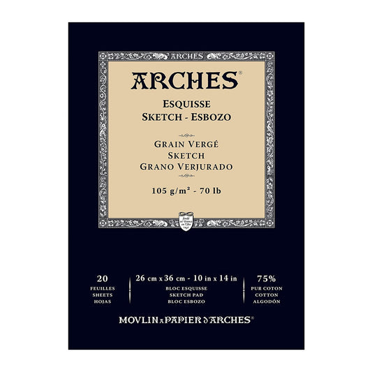 BLOCO ARCHES ESQUISSE 26x36 105g/m2 75% COTTON 20 FOLHAS