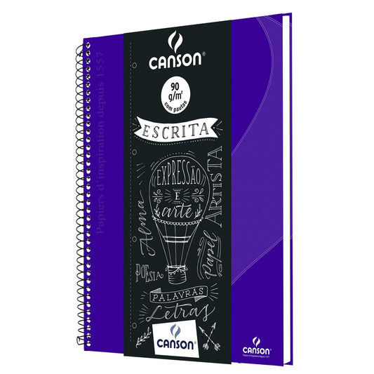 CADERNO CANSON ESCRITA A4 VIOLETA 80 FOLHAS PAUTA 90G/M2