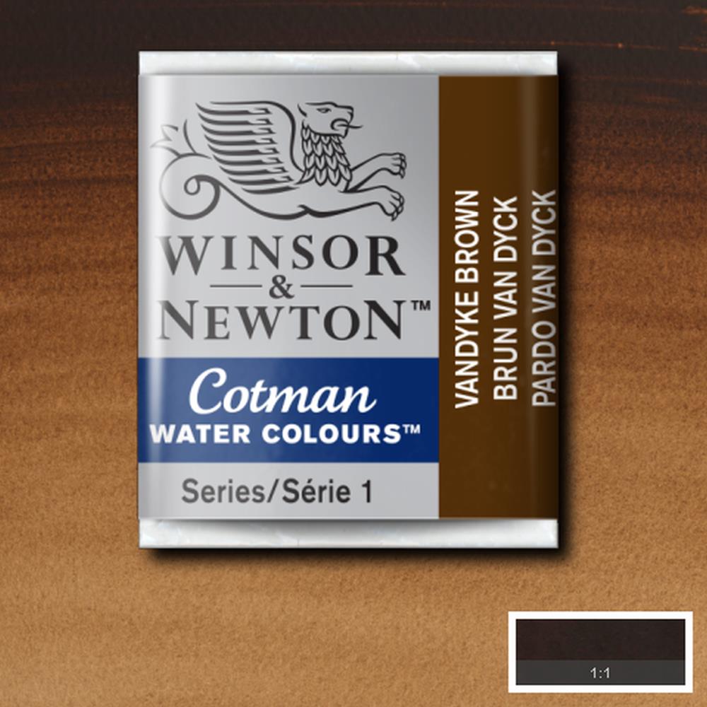 AQUARELA WINSOR NEWTON COTMAN HALF PAN 676 VANDYKE BROWN