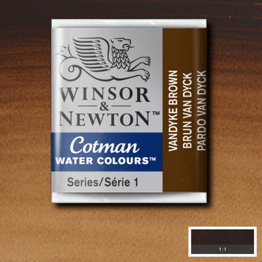 AQUARELA WINSOR NEWTON COTMAN HALF PAN 676 VANDYKE BROWN
