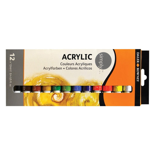ESTOJO ACRILICA DALER ROWNEY SIMPLY 12 TUBOS 12ML