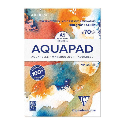 BLOCO CLAIREFONTAINE AQUAPAD A5 300g/m2 70 FOLHAS 975720C