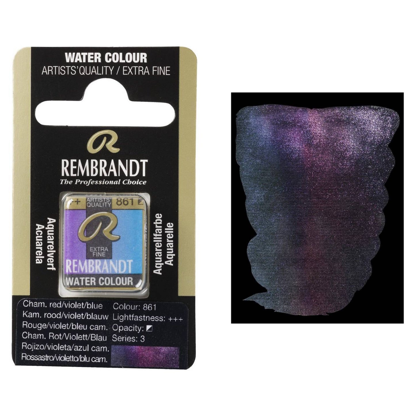 AQUARELA TALENS REMBRANDT HALF PAN 861 CHAMELEON RED/VIOLET/BLUE S3