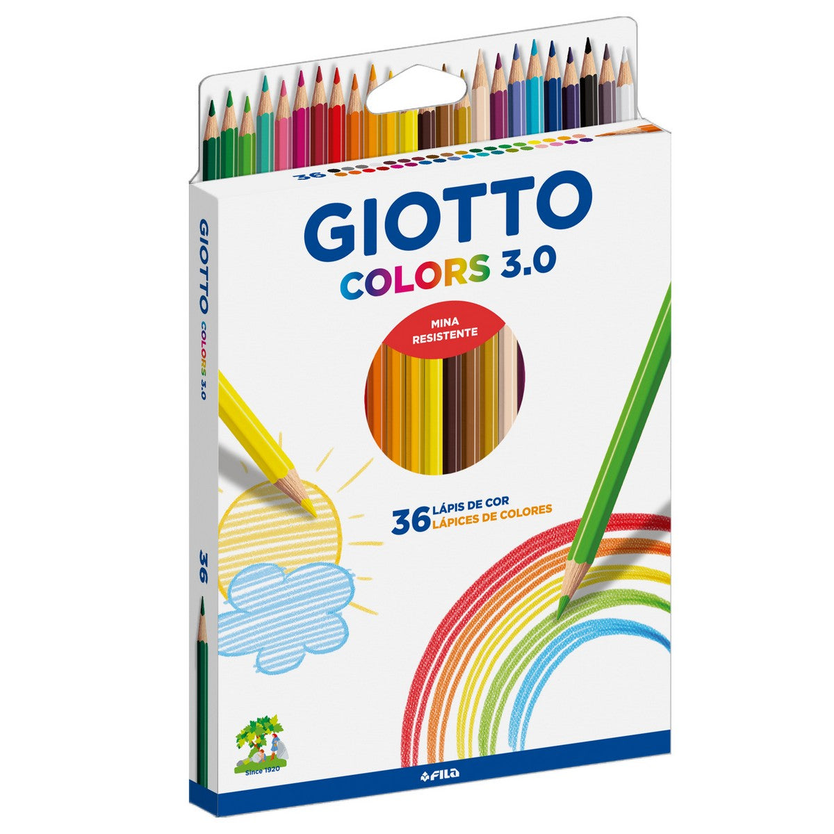 LAPIS COR FILA GIOTTO 3.0 ESTOJO 36 CORES