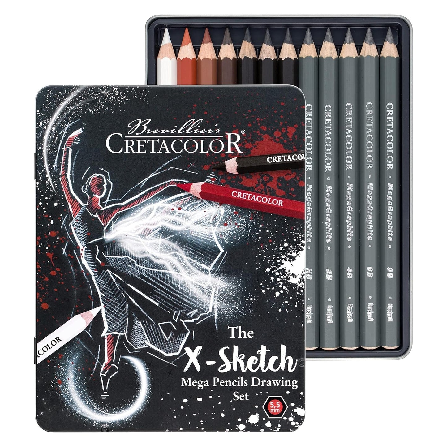 ESTOJO LAPIS ESBOCO CRETACOLOR MEGA THE X-SKETCH 12 PECAS