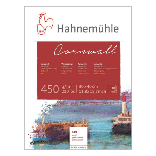 BLOCO HAHNEMUHLE CORNWALL 450G/M2 30X40 ROUGH 10FLS