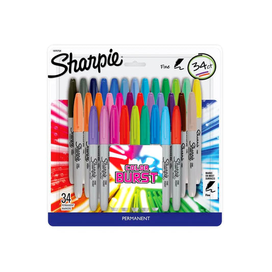 CANETA SHARPIE FINE 34 CORES COLOR BURST