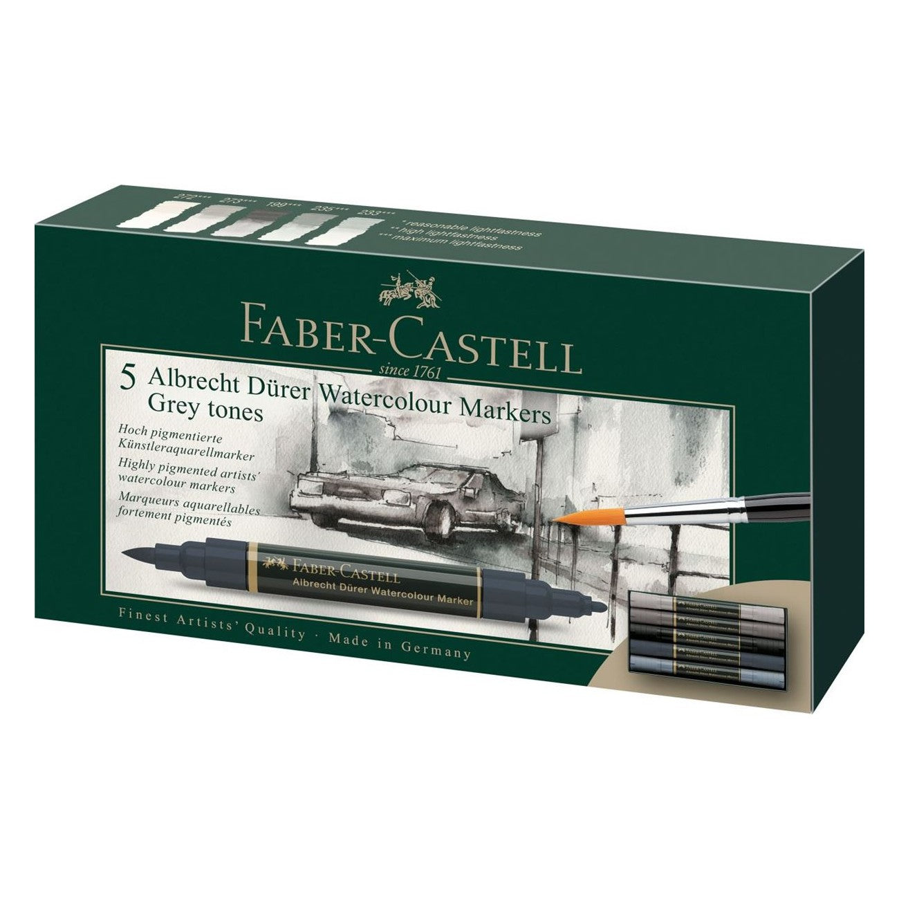 MARCADOR FABER ALBRECHT DURER WATERCOLOUR 05 TONS DE CINZA