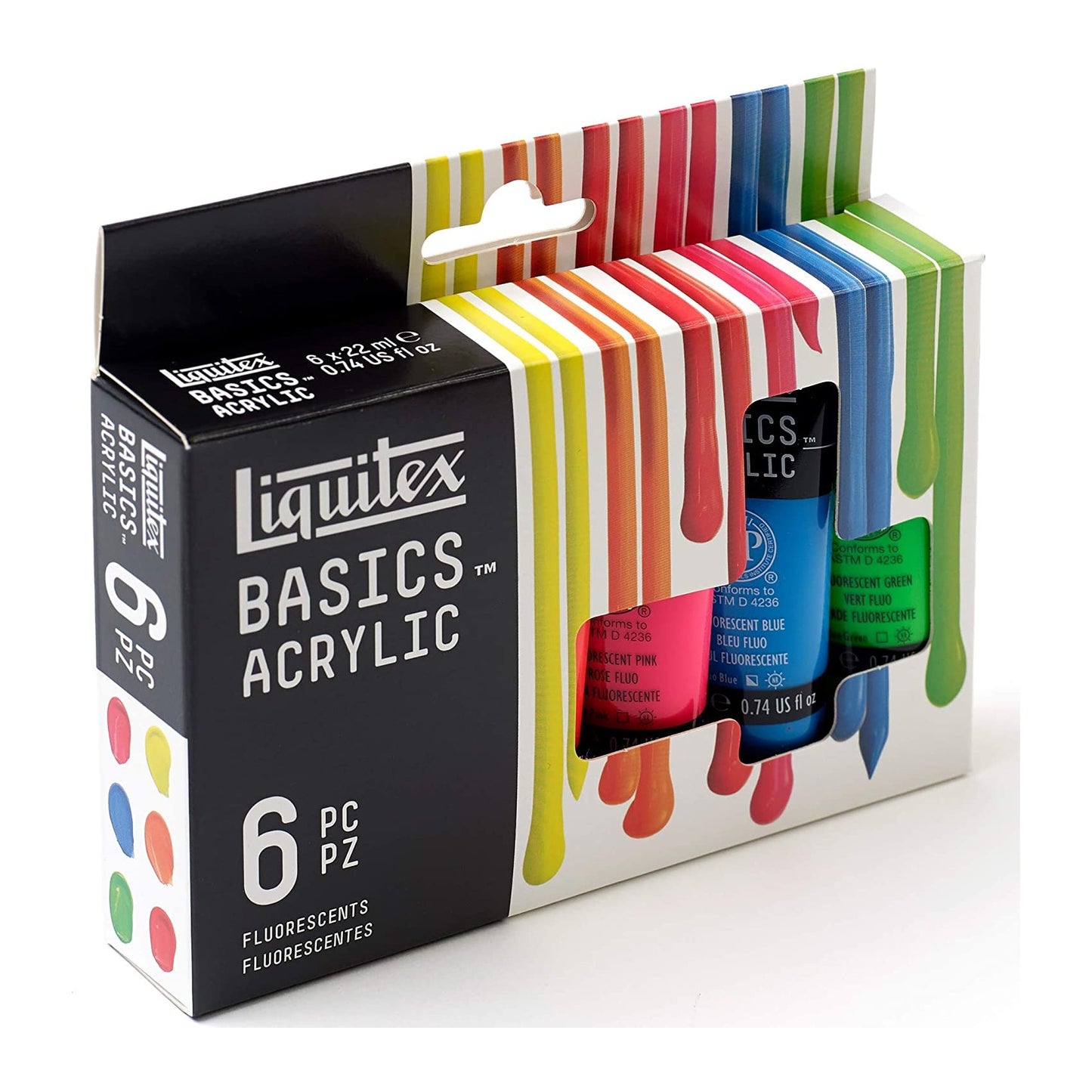ACRILICA LIQUITEX BASICS ESTOJO 06 CORES FLUORESCENTES 022ML