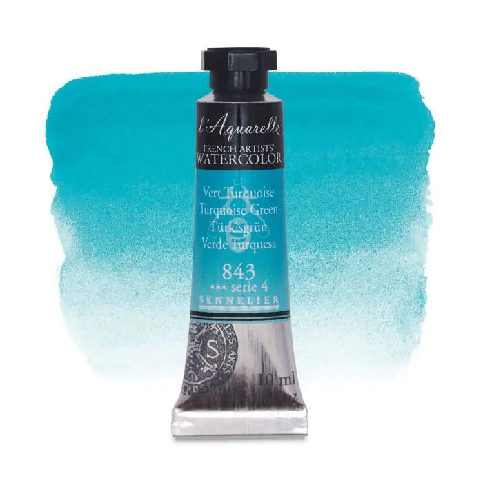 AQUARELA SENNELIER L'AQUARELLE 843 TURQUOISE GREEN 10ml S4