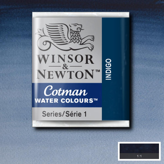 AQUARELA WINSOR NEWTON COTMAN HALF PAN 322 INDIGO