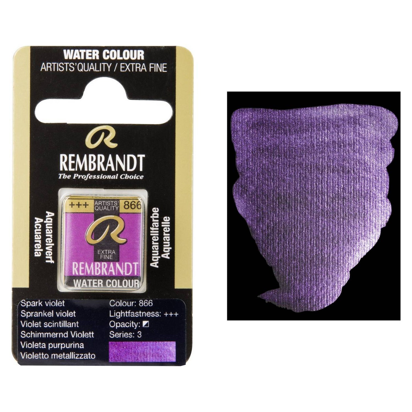 AQUARELA TALENS REMBRANDT HALF PAN 866 SPARKLE VIOLET S3