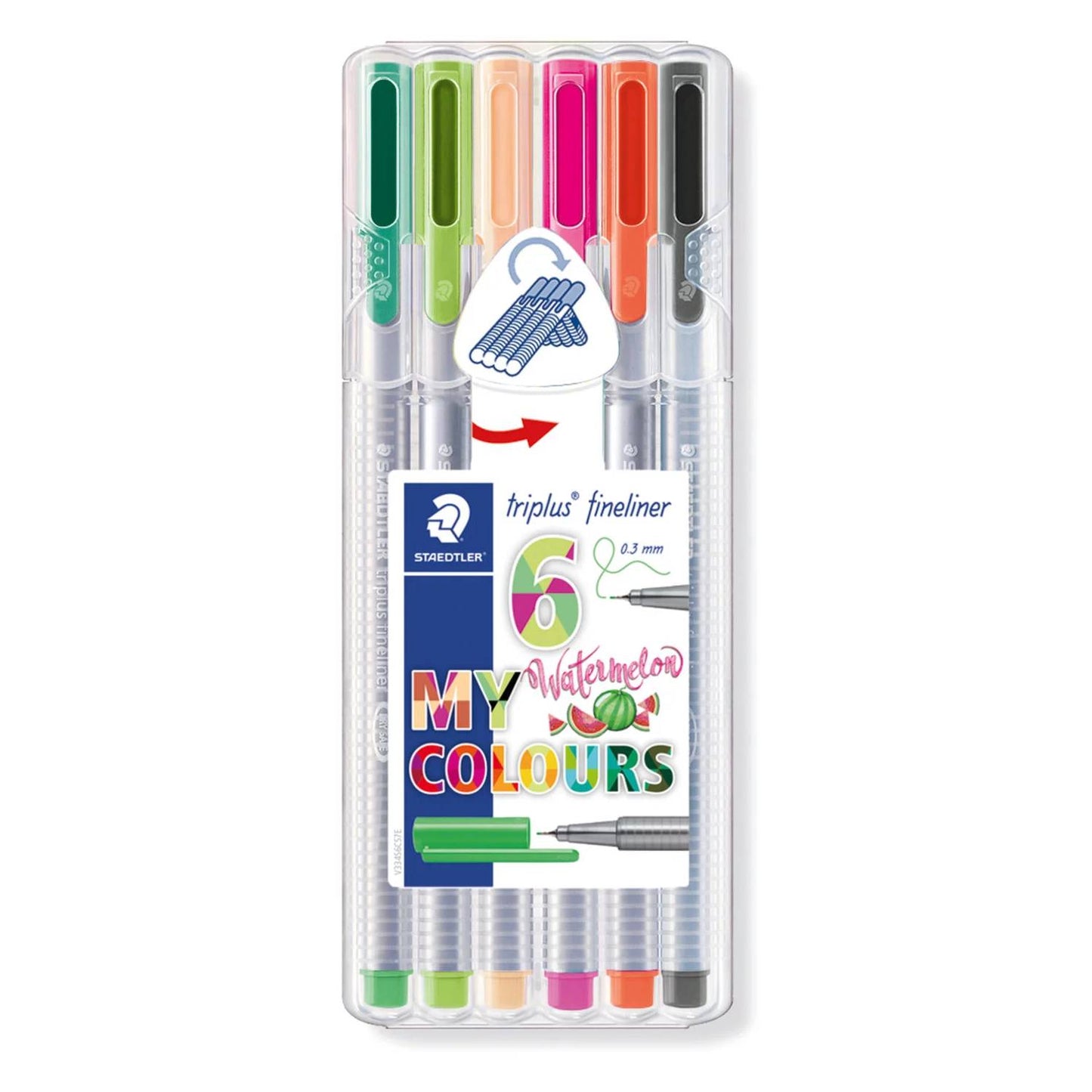 CANETA STAEDTLER TRIPLUS FINELINER 06 CORES WATERMELON
