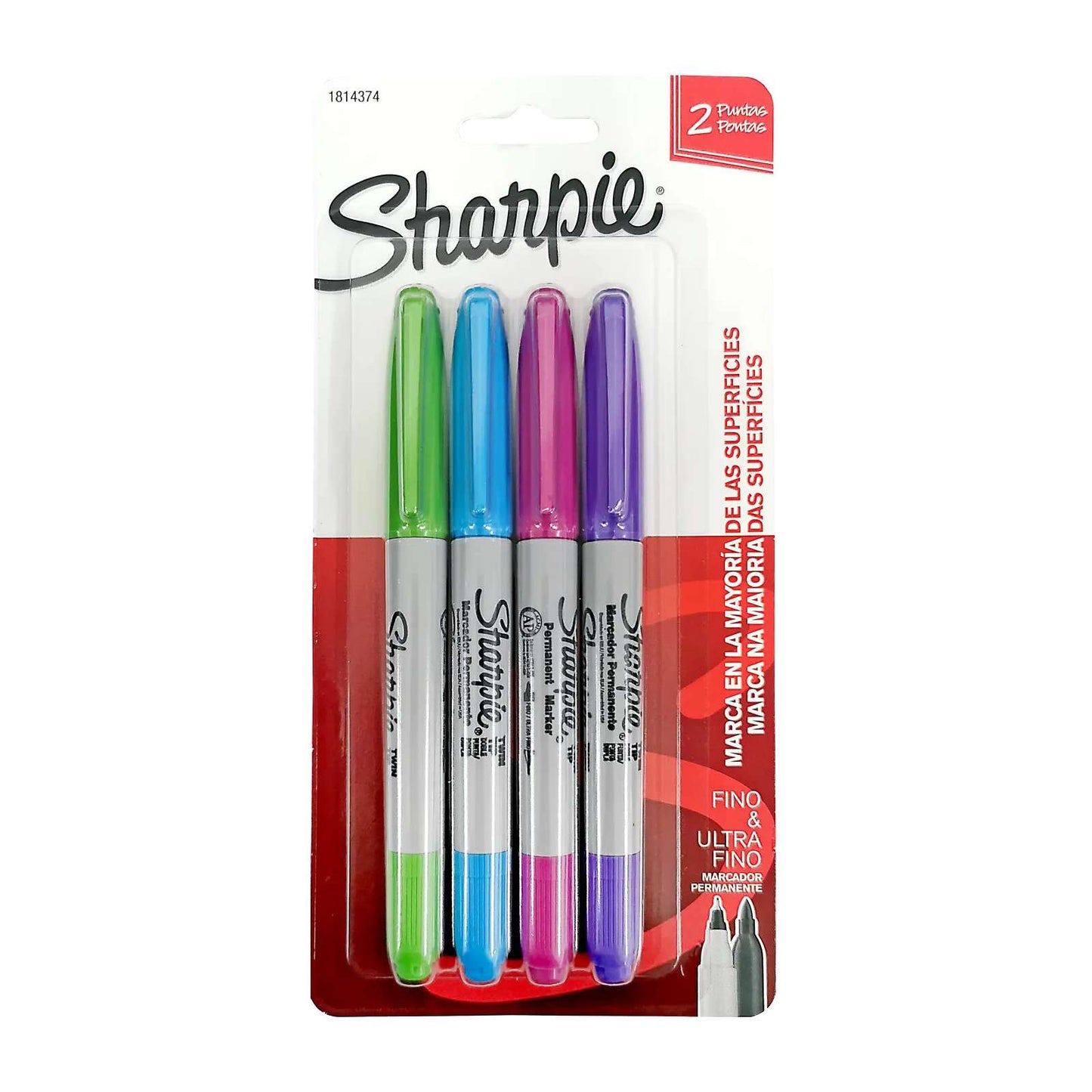 MARCADOR PERMANENTE SHARPIE TWIN TIP PONTA DUPLA C/ 04 FASHION