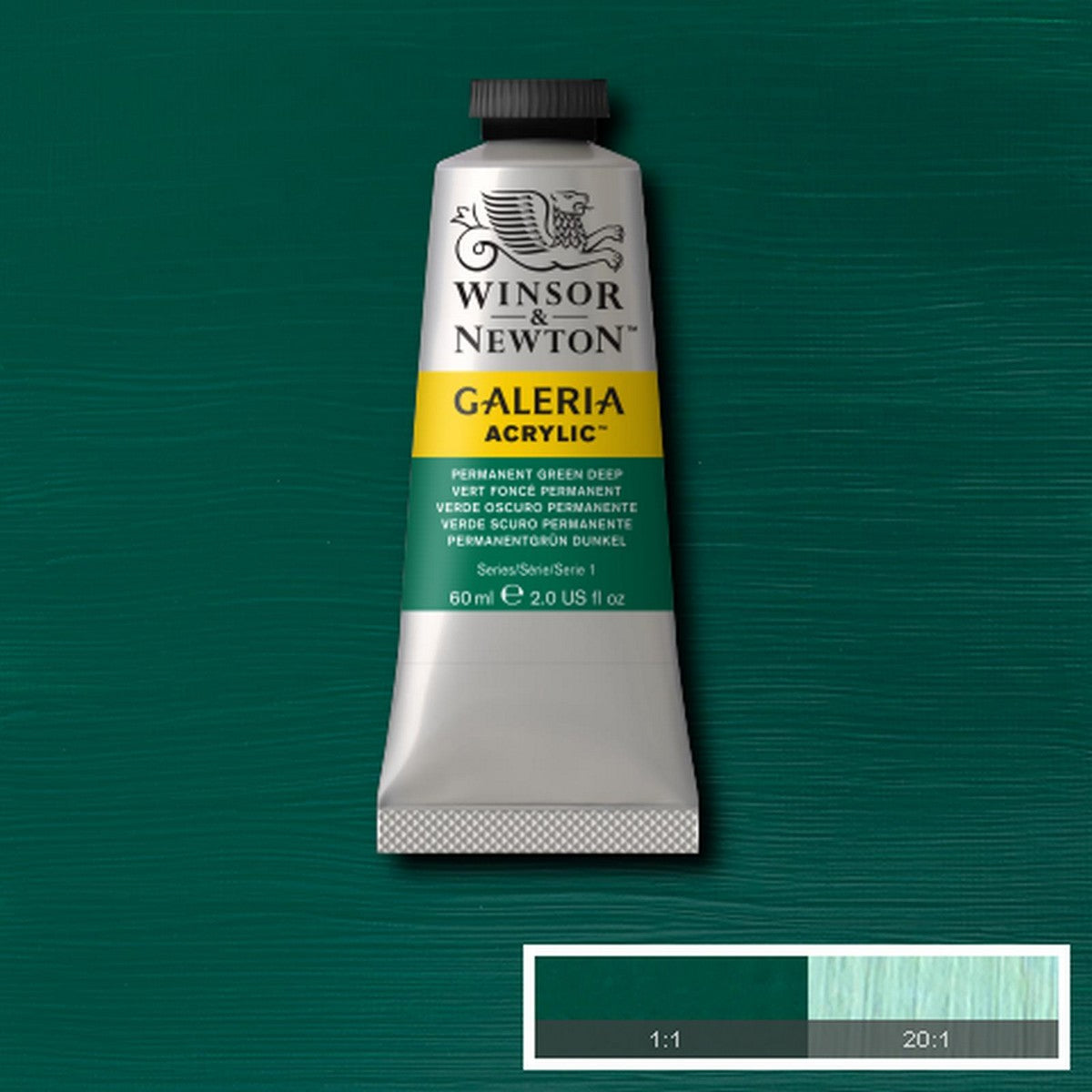 ACRILICA WINSOR NEWTON GALERIA 60ml 482 PERMANENT GREEN DEEP 2120482