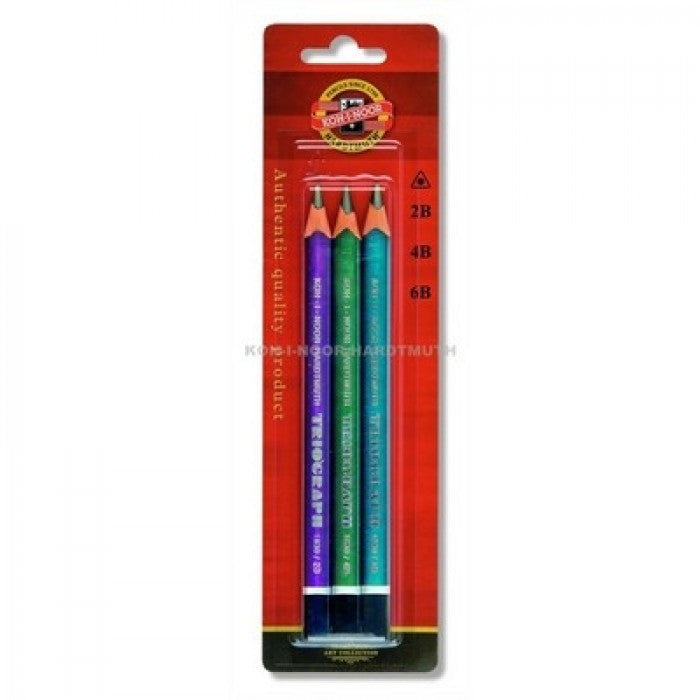 LAPIS GRADUADO KOH-I-NOOR TRIOGRAPH C/ 03 (2B-4B-6B) 1835BL