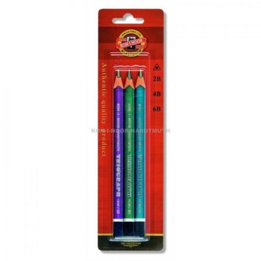 LAPIS GRADUADO KOH-I-NOOR TRIOGRAPH C/ 03 (2B-4B-6B) 1835BL