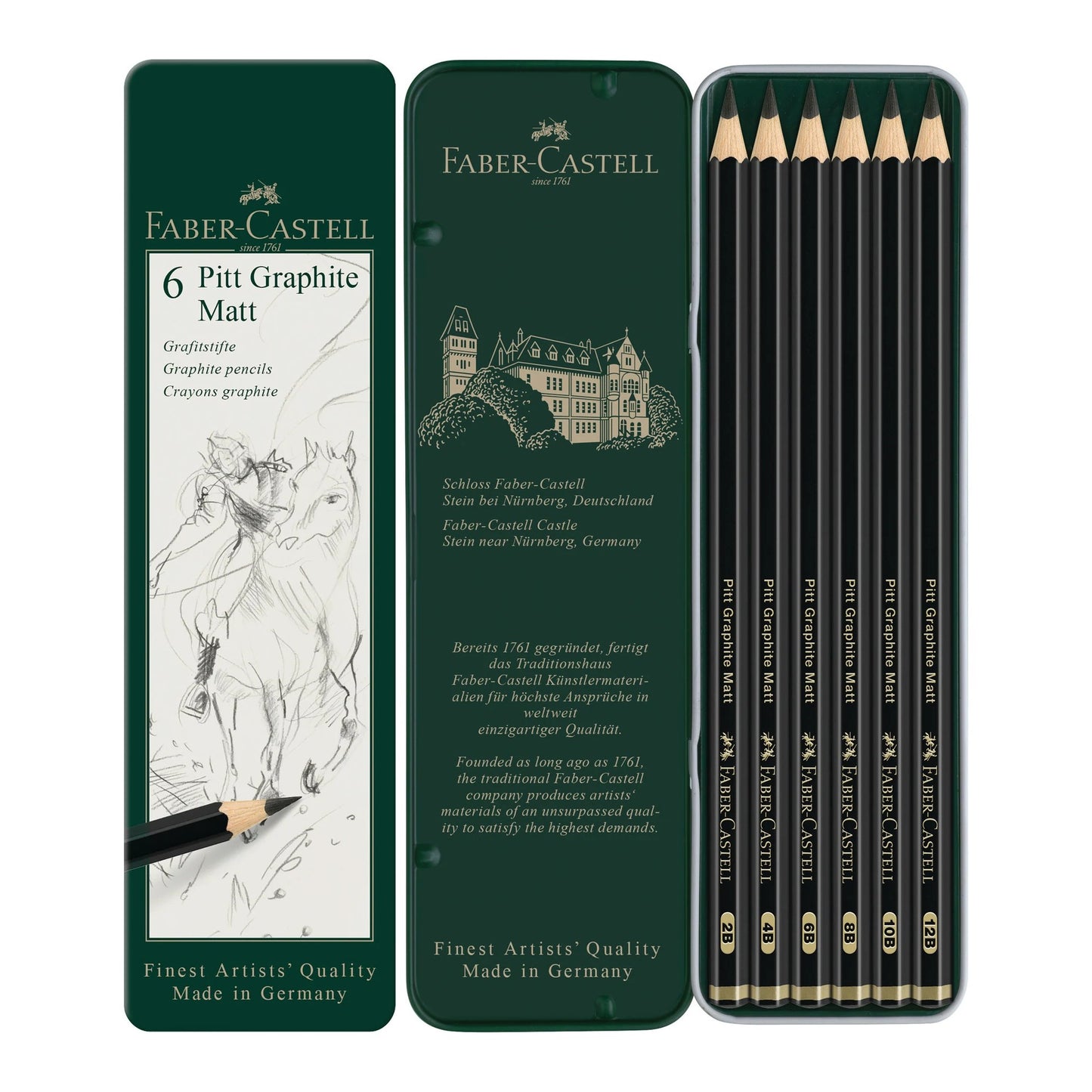 ESTOJO LAPIS GRADUADO FABER PITT MATT EST C/ 06 GRADUACOES 115207