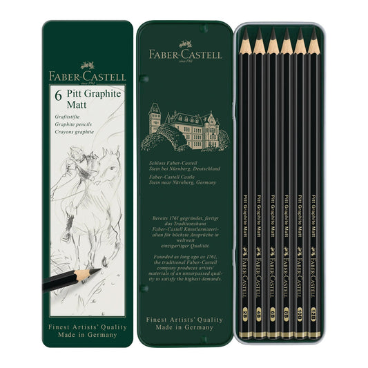 ESTOJO LAPIS GRADUADO FABER PITT MATT EST C/ 06 GRADUACOES 115207