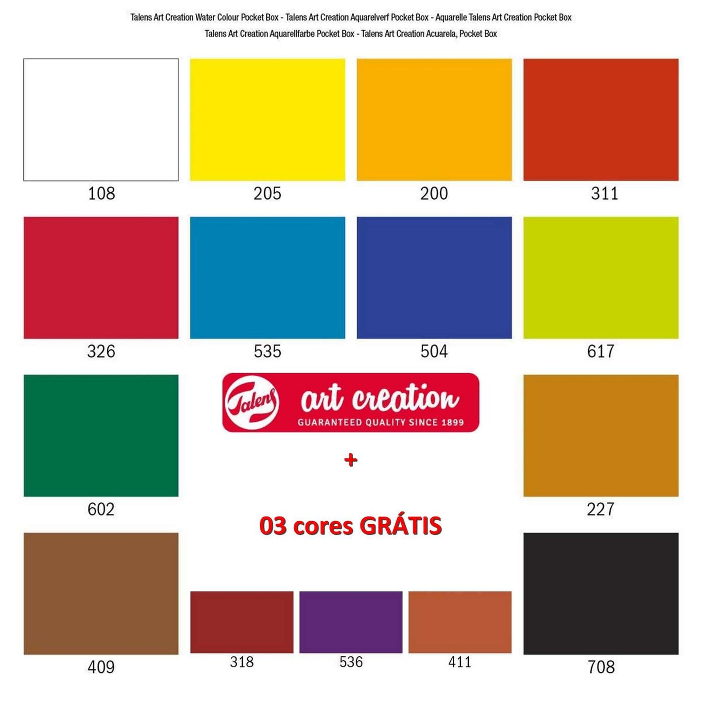 ESTOJO AQUARELA TALENS ART CREATION 12+3 HALF PAN + PINCEL