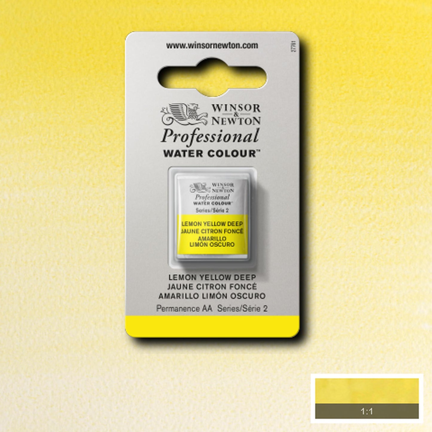 AQUARELA WINSOR NEWTON ARTISTS H PAN 348 LEMON YELLOW DEEP S2