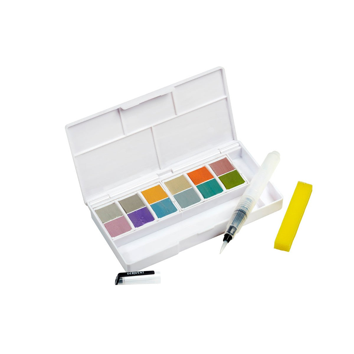 ESTOJO AQUARELA DERWENT METALLIC 12 HALF PAN SET