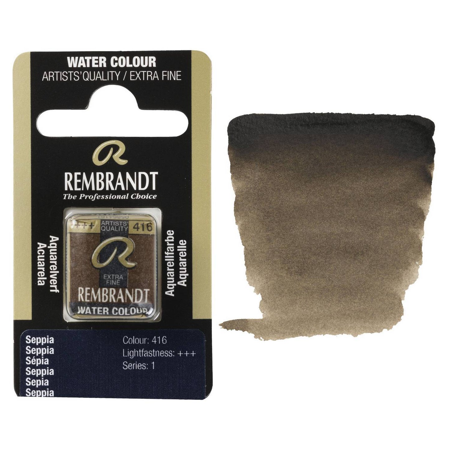 AQUARELA TALENS REMBRANDT HALF PAN 416 SEPIA S1