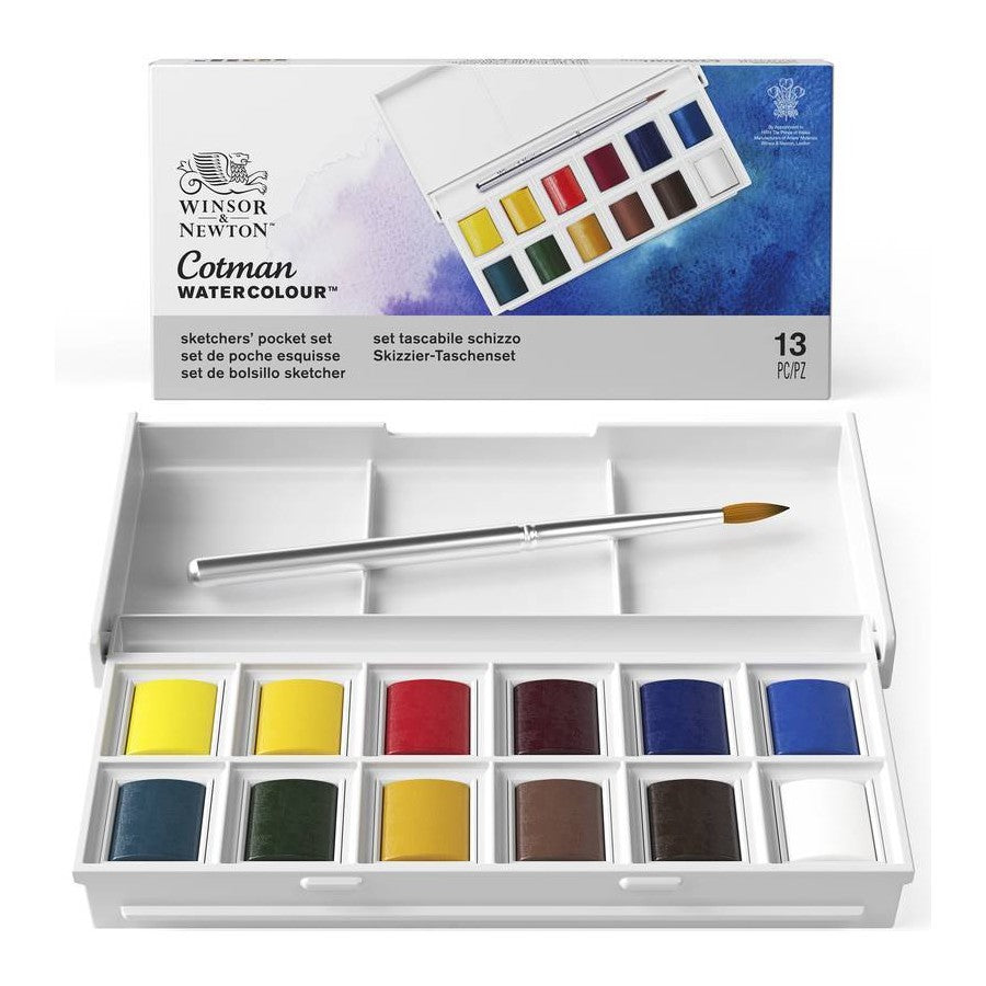 AQUARELA WINSOR & NEWTON COTMAN POCKET 12 CORES