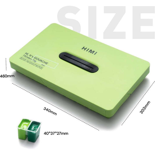ESTOJO GOUACHE HIMI 72 CORES 12ML ESTOJO VERDE TST180